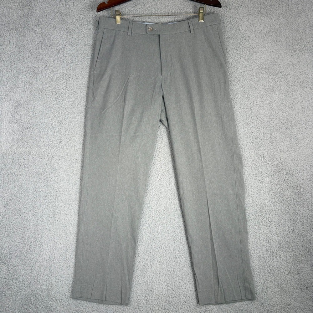 Peter Millar Pants Mens 34x30 Grey Performance Golf Trousers MF19EB50FB Stretch